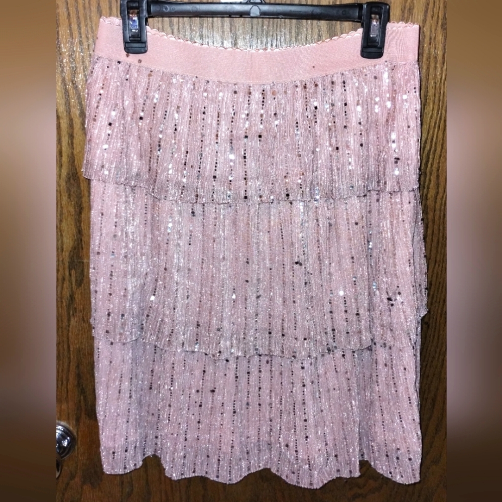 Shein Curve Shiny Pink Skirt